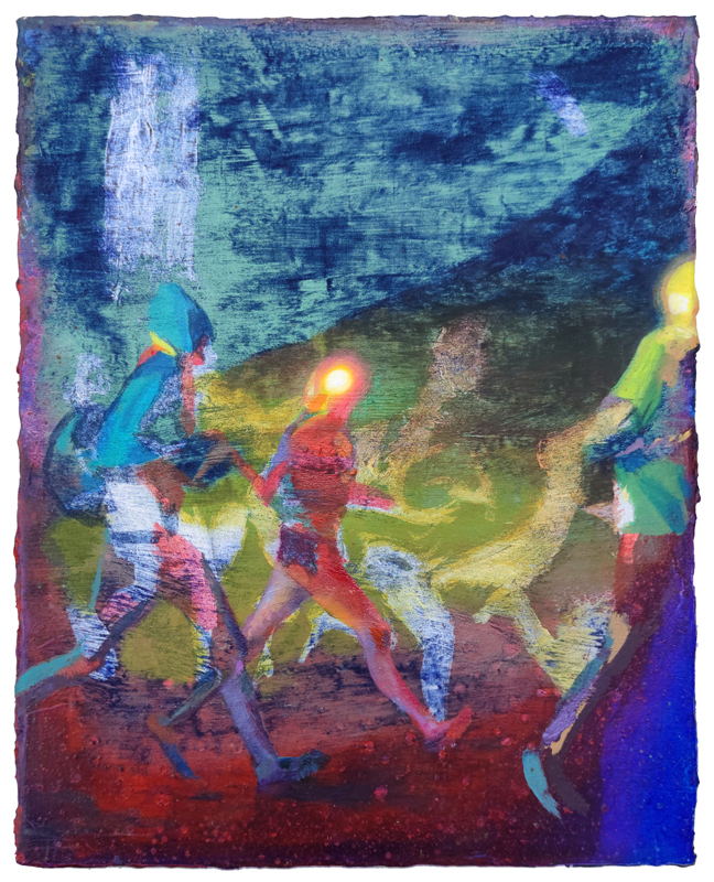Cosmic Laps among pale blue dots (1) 2023 Oil on canvas 50 x 40 cm