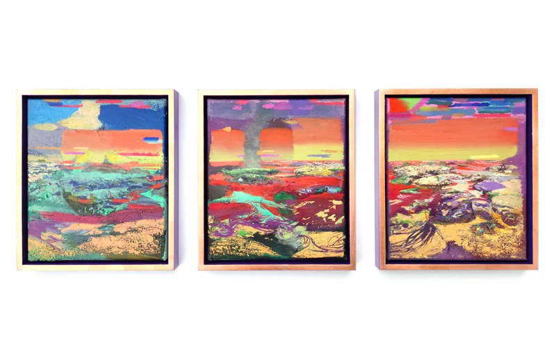Wordscapes 3-5, 2022, 24x 28cm  each, oil on canvas.
