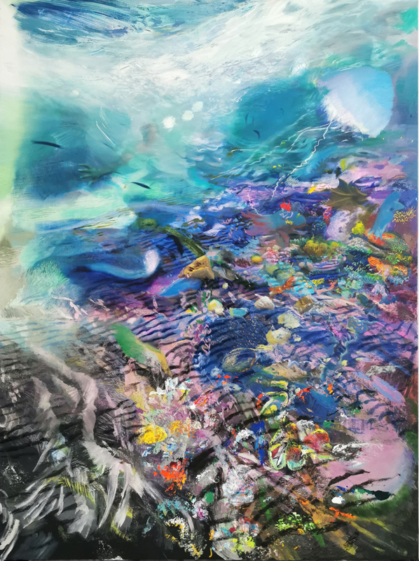 Under the skin of the sea II, 2021 150x200 cm oil on canvas