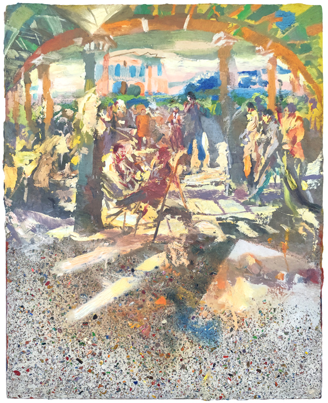 Kolonnaden 2025 grassello & oil on belgian linen 40x 50 cm