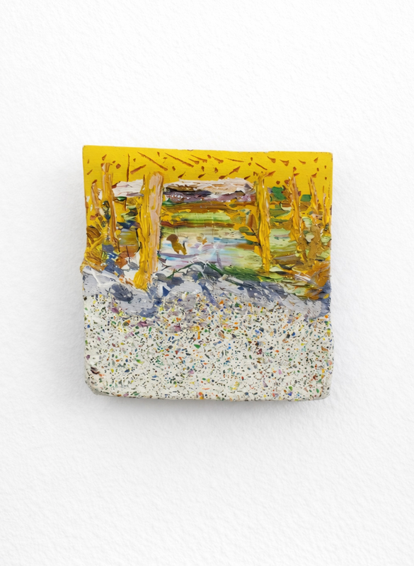 Nobar 15x15 cm grassello, and oil color on gesso