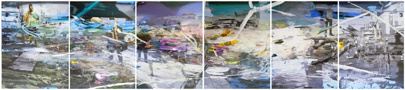 No-place-left-to-hide-2012-acrilico-su-tela- -acrylic-on-canvas-200-x-900-cm-polittico- -polyptych